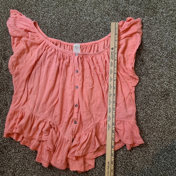 We The Free Coral Mint Julep Top Size Large - Picture 8 of 8